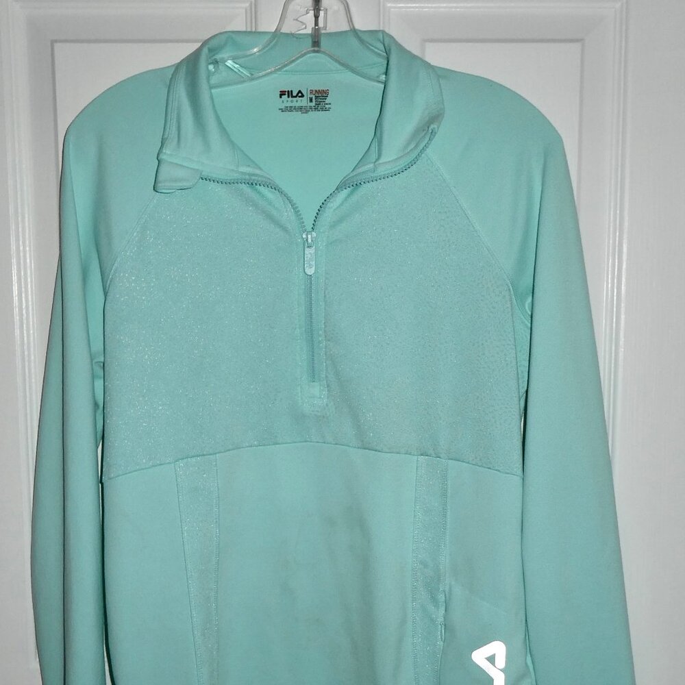 FILA SPORT RUNNING SLIM FIT PULLOVER JACKET - MINT GREEN - WOMENS SIZE MEDIUM